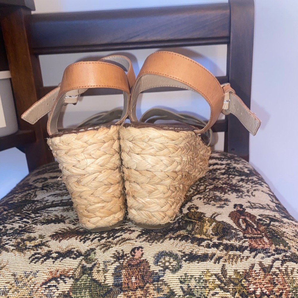 Sam Edelman Darlene Wedge Sandals 8.5 Metallic Gold Espadrille Braided Platform - Picture 12 of 16